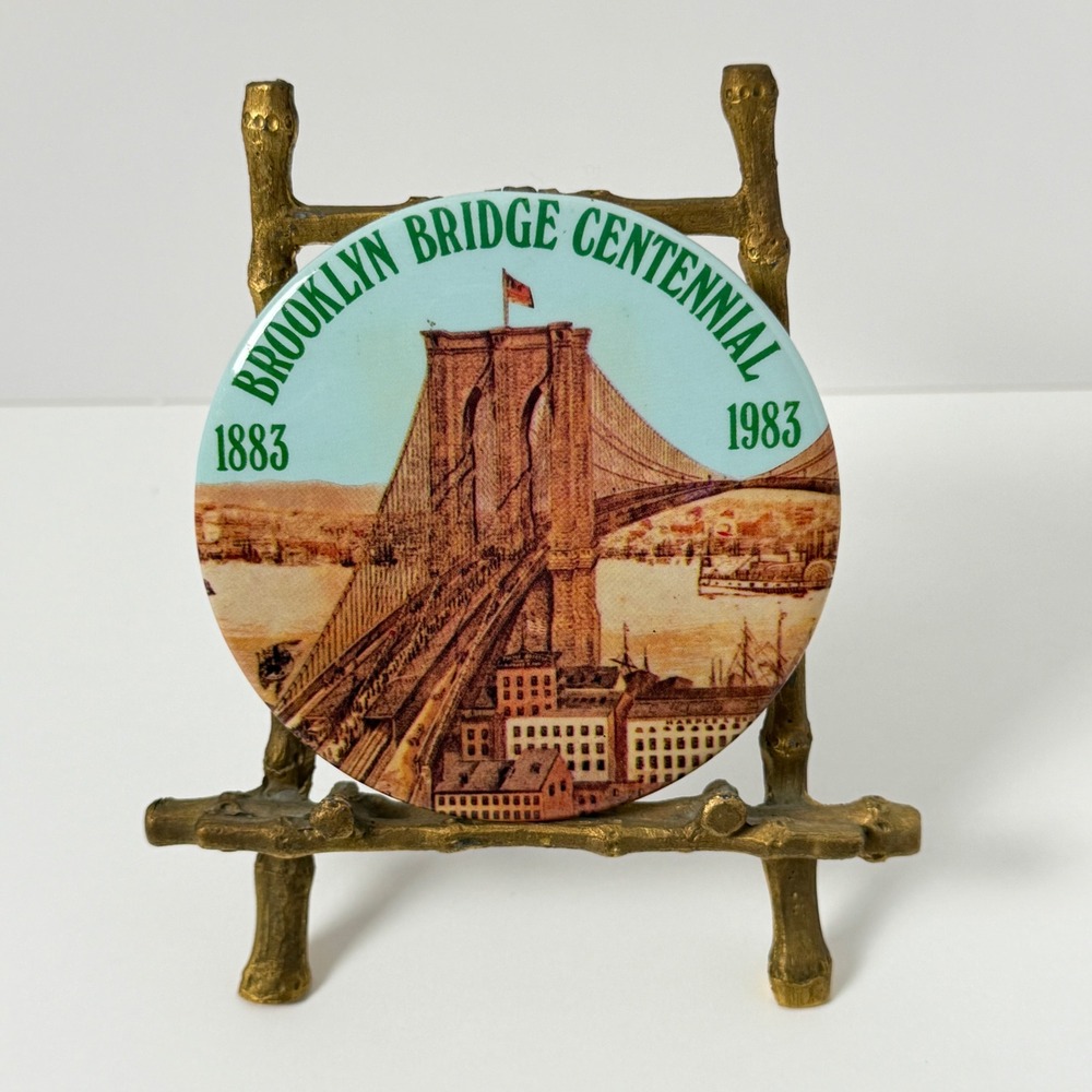 Vintage 1983 Brooklyn Bridge Centennial 1883 1983 Pin Button